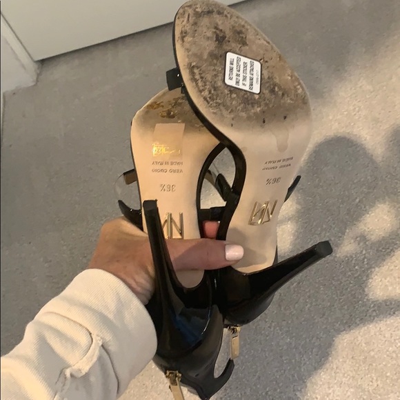 Mint Tamara Mellon black patent sexy strappy heels - Picture 6 of 10